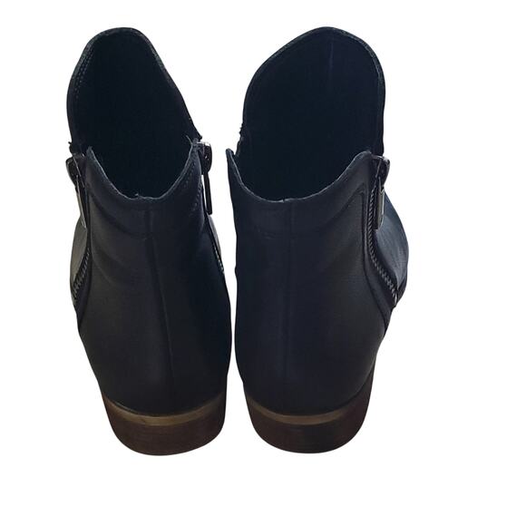 EUC Lucky Brand  black leather booties sz 9 - Picture 4 of 6